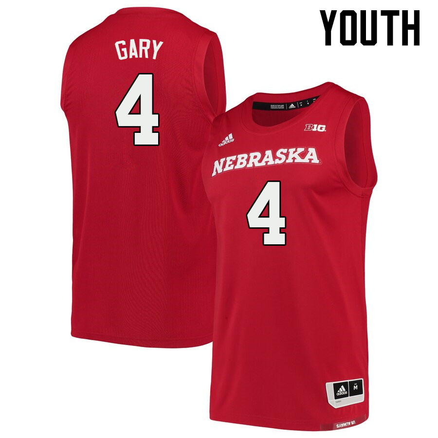 Youth #4 Juwan Gary Nebraska Cornhuskers College Basketball Jerseys Sale-Scarlet